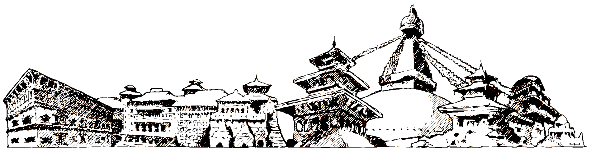 Kathmandu skyline illustration